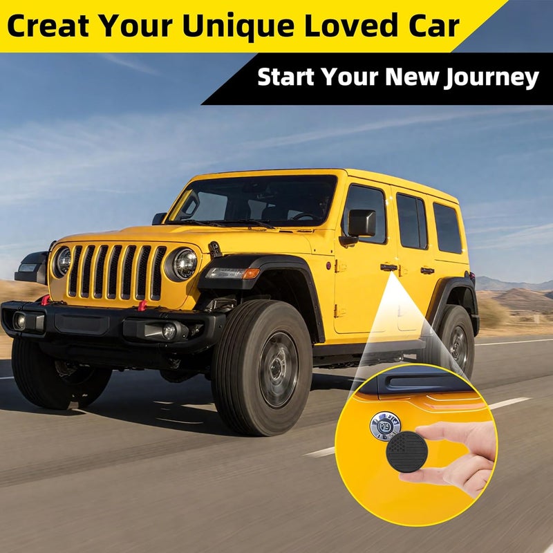 P Polerden Keyhole Covers Compatible with 2018-2025 Jeep Wrangler JL and Gladiator JT, 2 Front & 1 Tailgate, Strong Magnet Keyhole Decor Accessories for Door Lock Protection(Flag) - Image 3